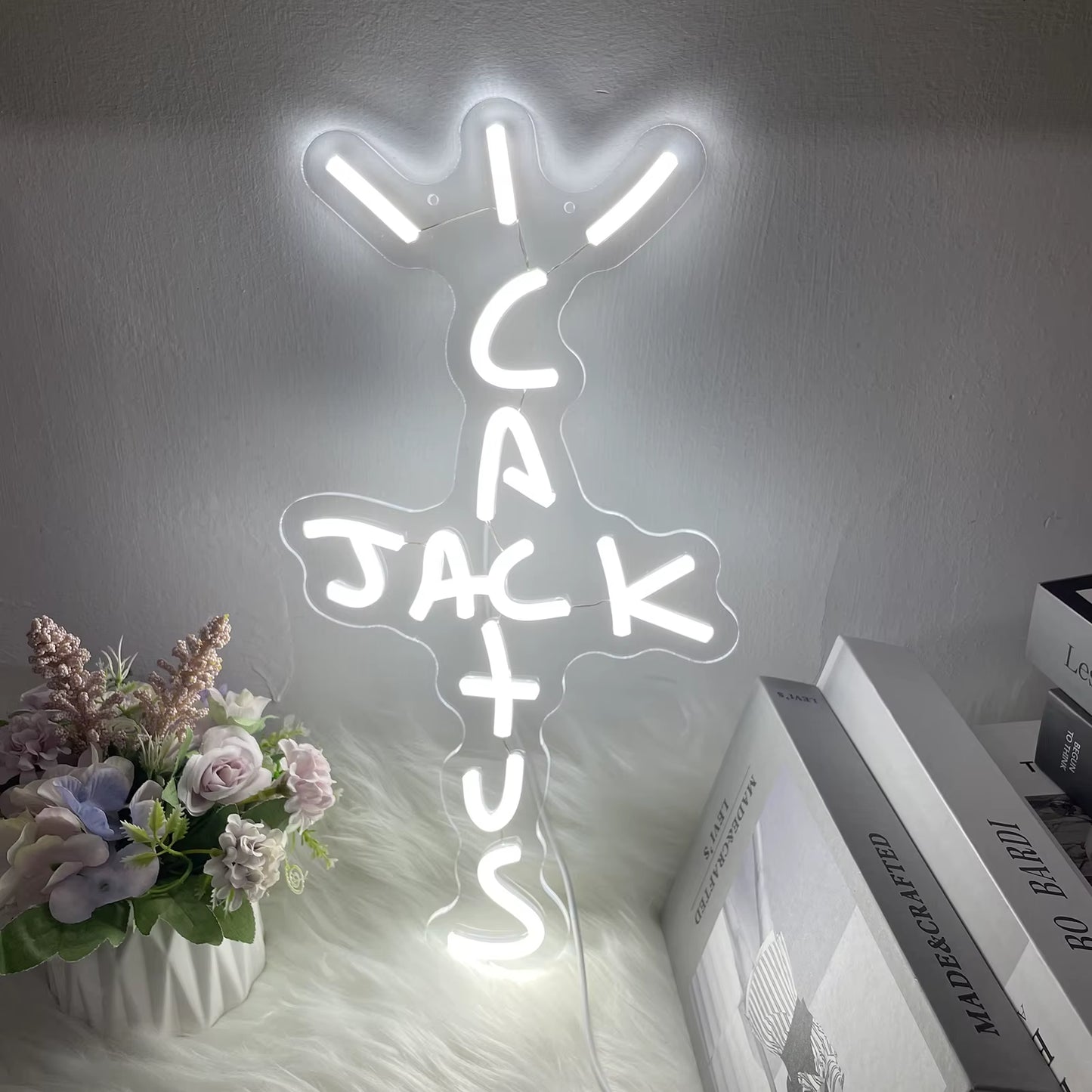 Neon Sign Wall Decor Cactus Jack Neon Sign Neon Sign Light Neon Wall Art Neon Sign Rap Talking Home Bar Pub Party Decor