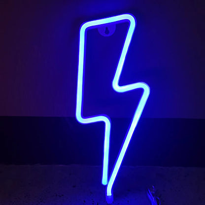 Led Neon Light Lightning Shaped Neon Sign for Room Home Party Wedding Wall Decoration Xmas Gift Neon Lamp Hanging Night Light