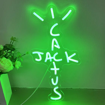 Neon Sign Wall Decor Cactus Jack Neon Sign Neon Sign Light Neon Wall Art Neon Sign Rap Talking Home Bar Pub Party Decor