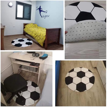 Ultra Soft Indoor Modern Area Rugs round Football Basketball Pattern Pad Computer Chair Mat Carpet Rug Home Decor for Bedroom