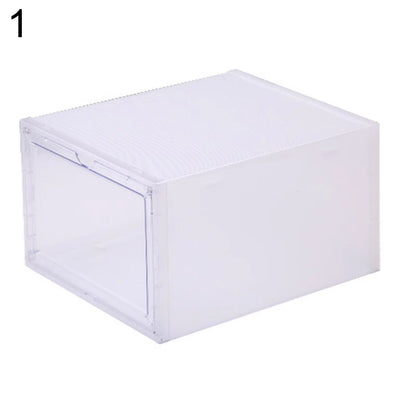 Foldable Transparent Shoes Box Plastic Storage Shoes Organizers Drawer Case Shelf Stackable Shoes Cabinet Display Boxes Shoebox