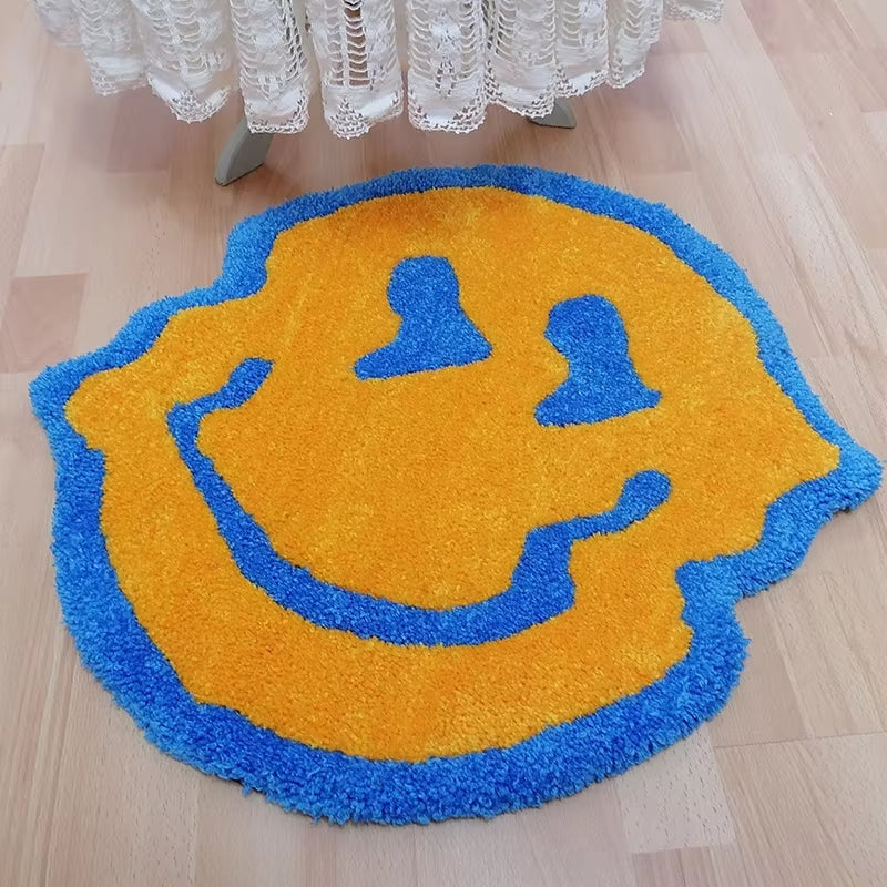 Twisted Smiling Plush Carpet Rug Purely Handmade Soft Suitable for Room Decor Fluffy Carpets Bedroom Bathroom