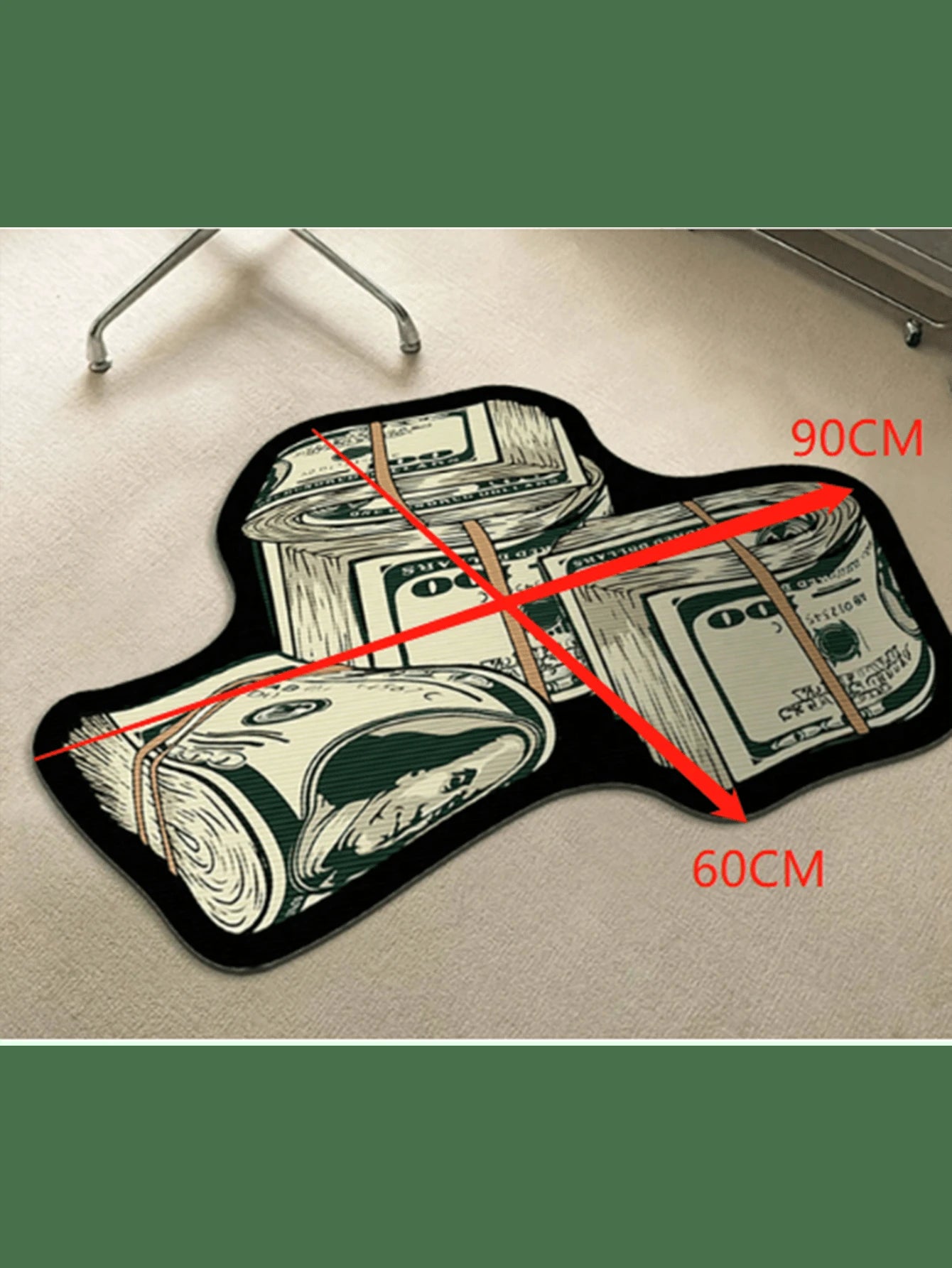 2024 New Creative USD 3D Funny Design! New USD Bill Mat, Gift Decoration, Creative Living Room Carpet Bedroom Bedside Mat Entrance Door Mat Anti-Skid and Dirty-Resistant, New Arrival with Multiple Patterns ,Room Decor