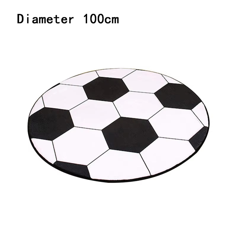 Ultra Soft Indoor Modern Area Rugs round Football Basketball Pattern Pad Computer Chair Mat Carpet Rug Home Decor for Bedroom