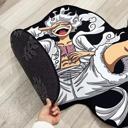 One PIECE Luffy Gear 5 Shaped Anime Room Manga Cartoon Irregular Rug Home Decoration Carpets Non-Slip Mat for Sofa Living Room