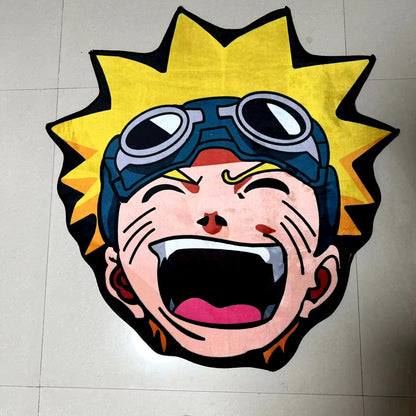 Naruto Uzumaki Laugh Irregular Area Manga Anime Rugs Bedroom Home Deco Door Floor Anti-Slip Bedside Kids Birthday Gift