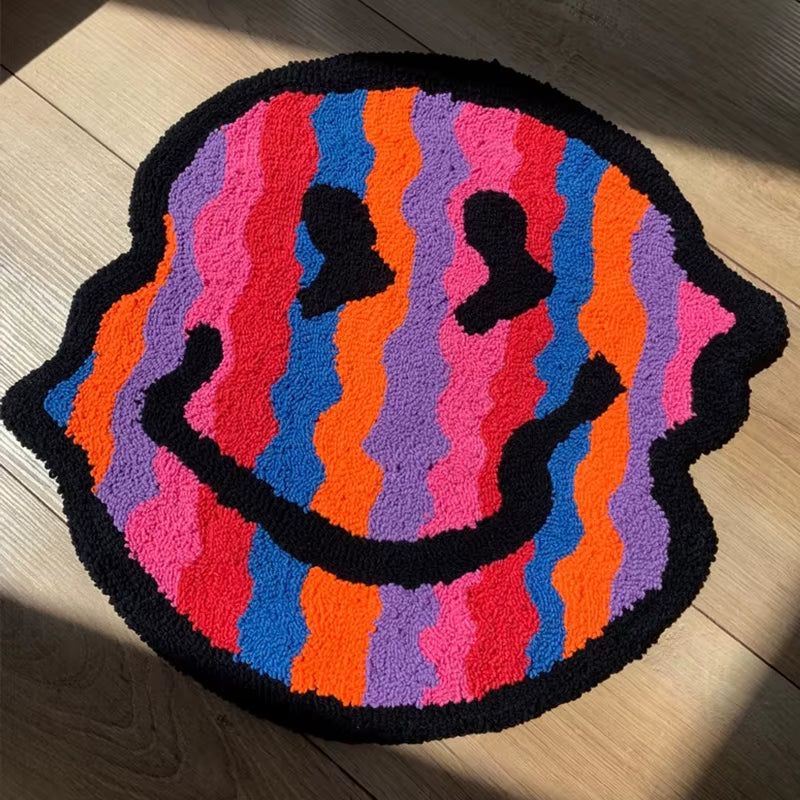 Twisted Smiling Plush Carpet Rug Purely Handmade Soft Suitable for Room Decor Fluffy Carpets Bedroom Bathroom