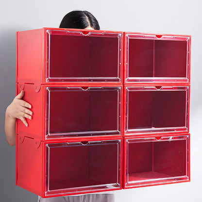 Foldable Transparent Shoes Box Plastic Storage Shoes Organizers Drawer Case Shelf Stackable Shoes Cabinet Display Boxes Shoebox