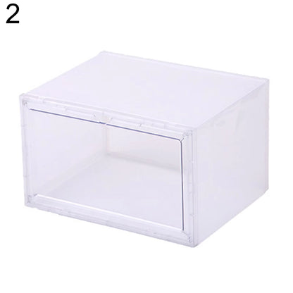 Foldable Transparent Shoes Box Plastic Storage Shoes Organizers Drawer Case Shelf Stackable Shoes Cabinet Display Boxes Shoebox