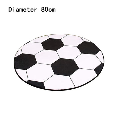 Ultra Soft Indoor Modern Area Rugs round Football Basketball Pattern Pad Computer Chair Mat Carpet Rug Home Decor for Bedroom