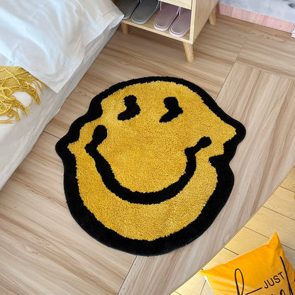 Twisted Smiling Plush Carpet Rug Purely Handmade Soft Suitable for Room Decor Fluffy Carpets Bedroom Bathroom