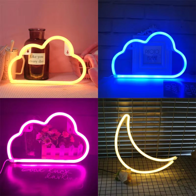 Led Neon Light Lightning Shaped Neon Sign for Room Home Party Wedding Wall Decoration Xmas Gift Neon Lamp Hanging Night Light