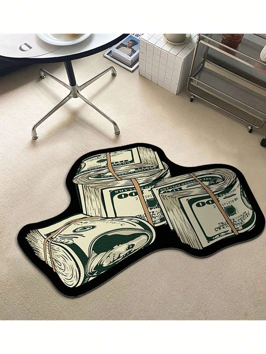 2024 New Creative USD 3D Funny Design! New USD Bill Mat, Gift Decoration, Creative Living Room Carpet Bedroom Bedside Mat Entrance Door Mat Anti-Skid and Dirty-Resistant, New Arrival with Multiple Patterns ,Room Decor