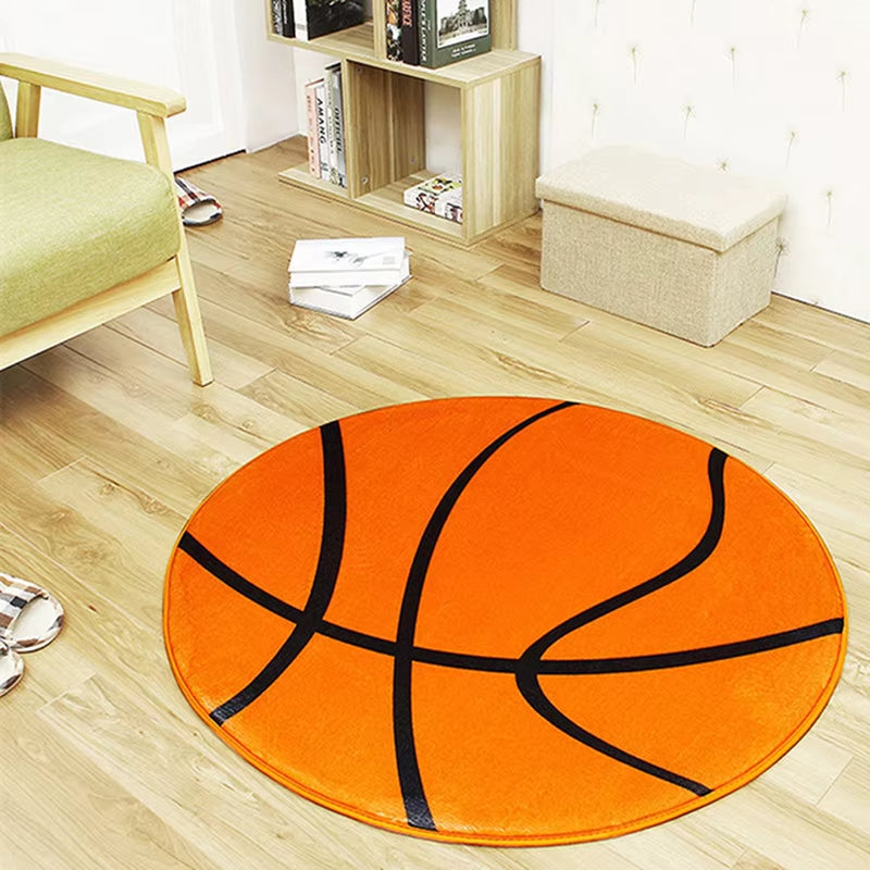 Ultra Soft Indoor Modern Area Rugs round Football Basketball Pattern Pad Computer Chair Mat Carpet Rug Home Decor for Bedroom