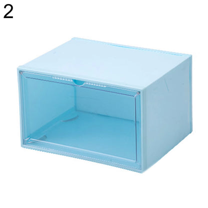 Foldable Transparent Shoes Box Plastic Storage Shoes Organizers Drawer Case Shelf Stackable Shoes Cabinet Display Boxes Shoebox