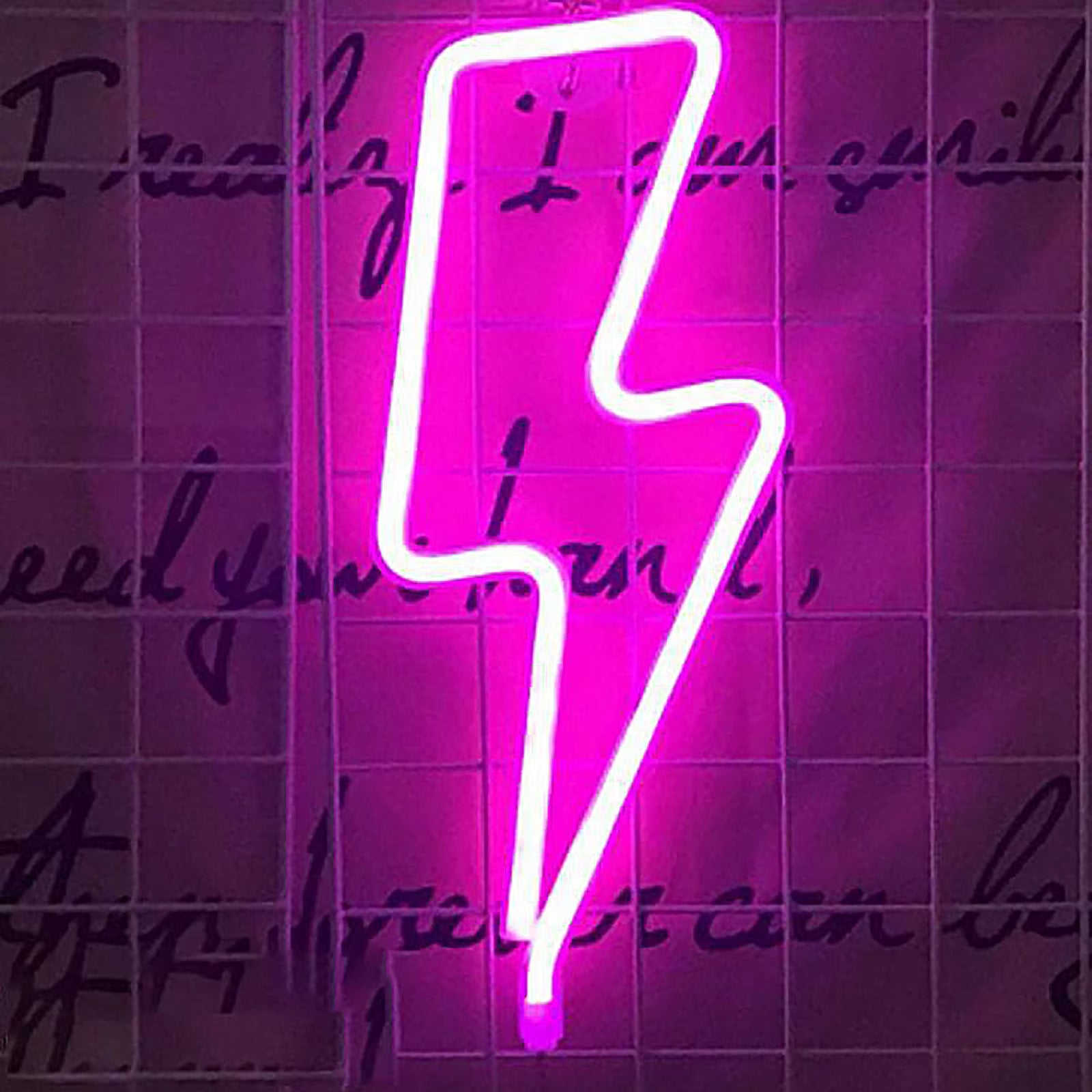 Led Neon Light Lightning Shaped Neon Sign for Room Home Party Wedding Wall Decoration Xmas Gift Neon Lamp Hanging Night Light