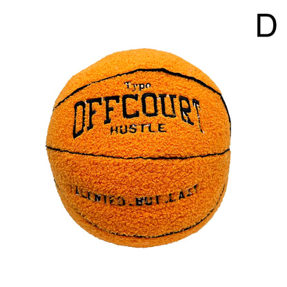 1Pc Basketball Throw Pillow Plush Toy Creative Offcourt Basketball Pillow Gift for Basketball Fans Home Bedroom Ball Doll Pillow