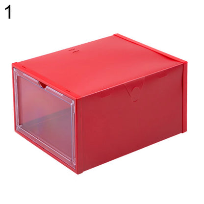 Foldable Transparent Shoes Box Plastic Storage Shoes Organizers Drawer Case Shelf Stackable Shoes Cabinet Display Boxes Shoebox