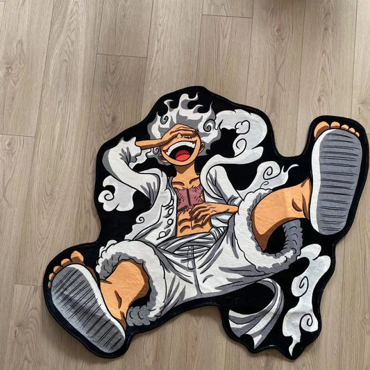 One PIECE Luffy Gear 5 Shaped Anime Room Manga Cartoon Irregular Rug Home Decoration Carpets Non-Slip Mat for Sofa Living Room