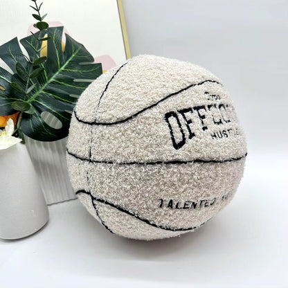 1Pc Basketball Throw Pillow Plush Toy Creative Offcourt Basketball Pillow Gift for Basketball Fans Home Bedroom Ball Doll Pillow