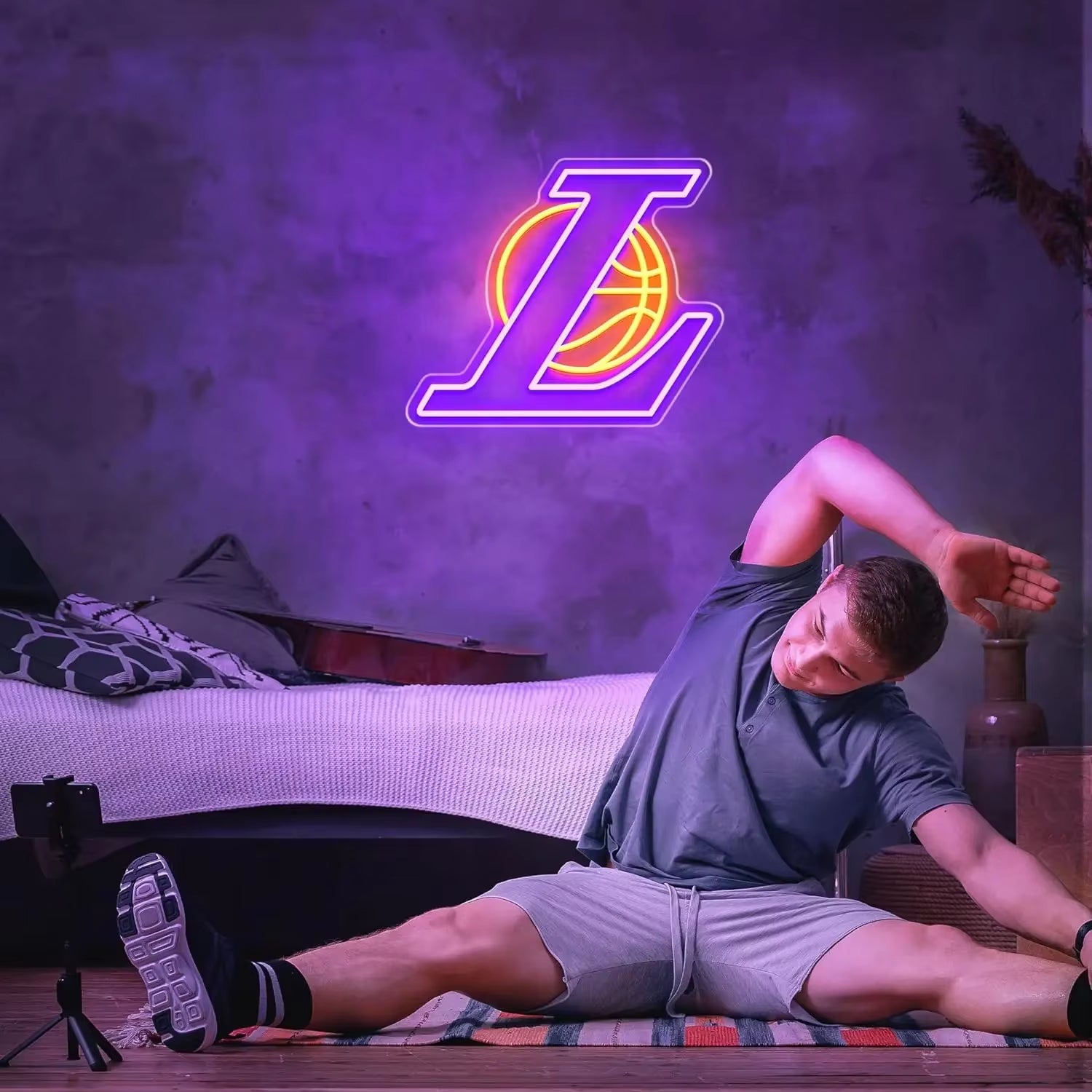 Basketball Neon Sign,Led Neon Light, Dimmable LED Neon Signs for Wall Decor, Powered by USB Neon Sign for Room Bedroom