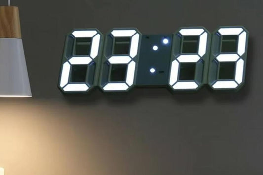 3D LED Digital Clock Wall Deco Glowing Night Mode Adjustable Electronic Table Clock Wall Clock Decoration Living Room LED Clock