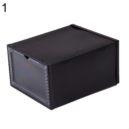 Foldable Transparent Shoes Box Plastic Storage Shoes Organizers Drawer Case Shelf Stackable Shoes Cabinet Display Boxes Shoebox