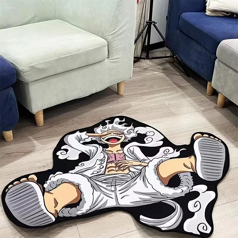 One PIECE Luffy Gear 5 Shaped Anime Room Manga Cartoon Irregular Rug Home Decoration Carpets Non-Slip Mat for Sofa Living Room