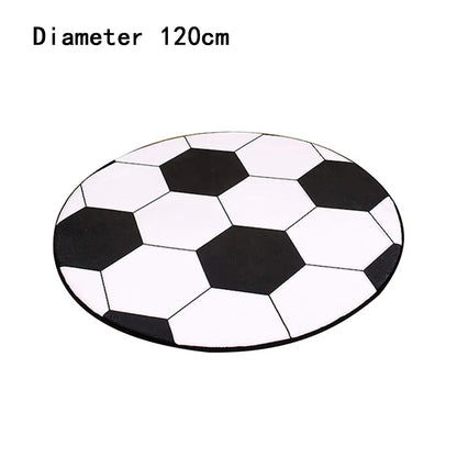 Ultra Soft Indoor Modern Area Rugs round Football Basketball Pattern Pad Computer Chair Mat Carpet Rug Home Decor for Bedroom