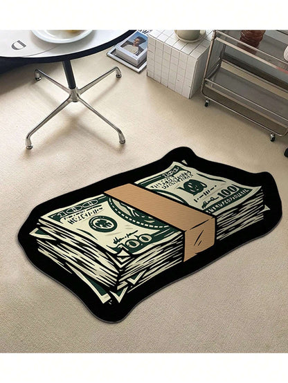 2024 New Creative USD 3D Funny Design! New USD Bill Mat, Gift Decoration, Creative Living Room Carpet Bedroom Bedside Mat Entrance Door Mat Anti-Skid and Dirty-Resistant, New Arrival with Multiple Patterns ,Room Decor