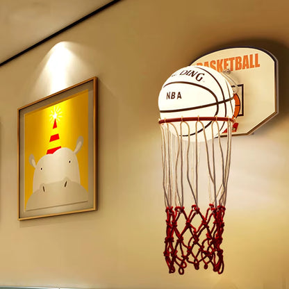 Creative Wall Lamp Basketball Frame Boy Bedroom Cartoon Lighting LED Bedside Lamp Study Room Basketball Wall Lamp E27