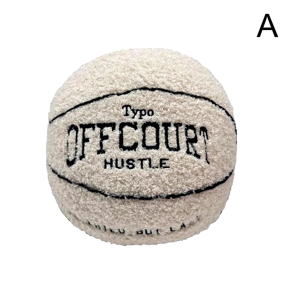 1Pc Basketball Throw Pillow Plush Toy Creative Offcourt Basketball Pillow Gift for Basketball Fans Home Bedroom Ball Doll Pillow